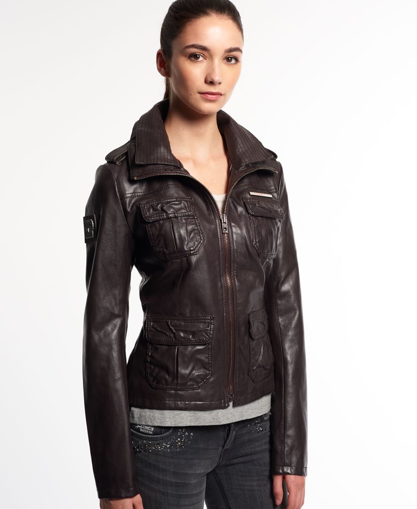Superdry Faux Leather Roadie Jacket - Women's Leather Jackets