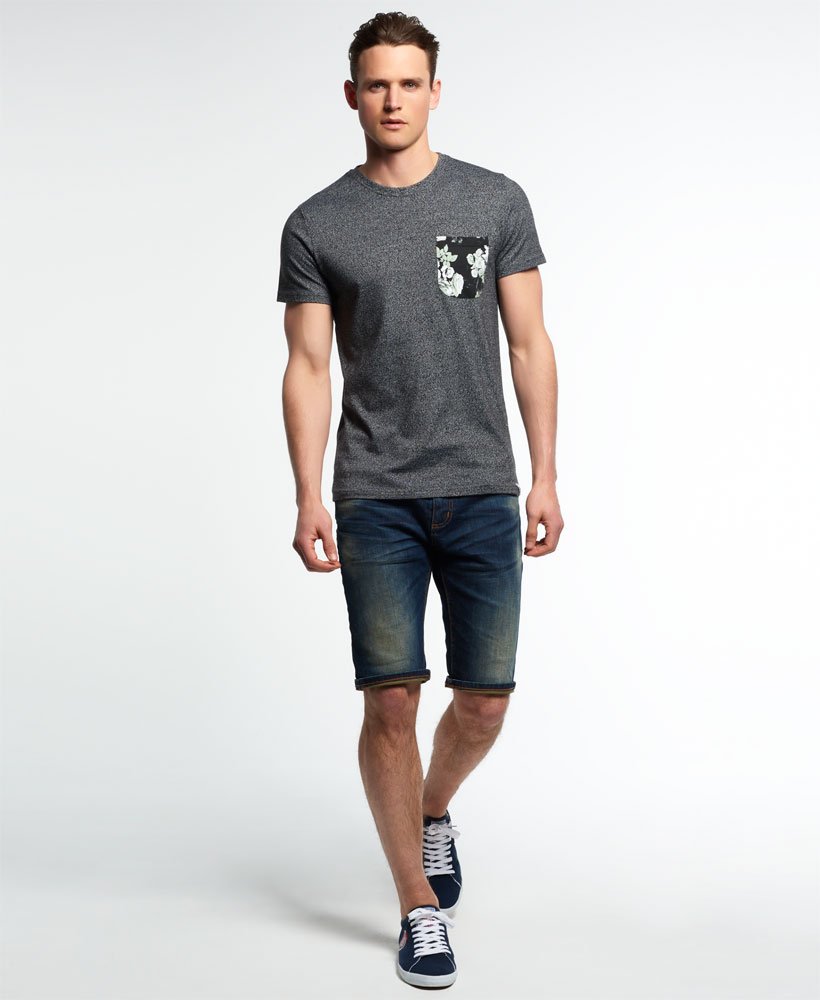 Mens - Hawaiian Pocket T-shirt in Dark Grey | Superdry UK