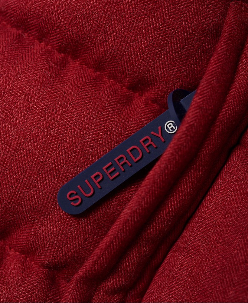 Womens - Tall Marl Toggle Puffle Jacket in Red | Superdry
