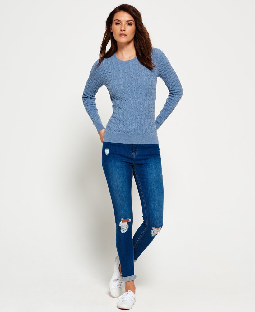 Womens - Summer Luxe Mini Cable Knit Jumper in Nathan Camo | Superdry