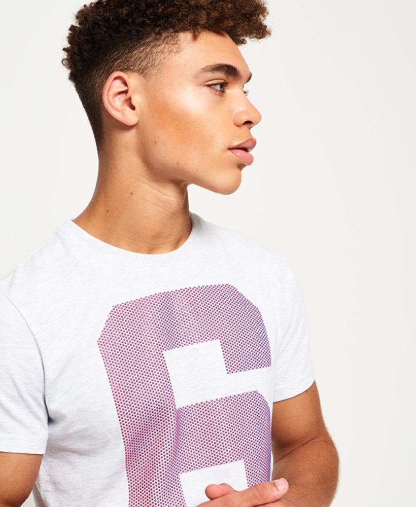 Men's Osaka 6 Micro Dot T-shirt in Ice Marl | Superdry US