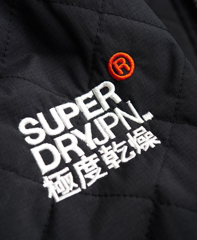Mens - Quilted Windcheater Jacket in Black/ecru | Superdry