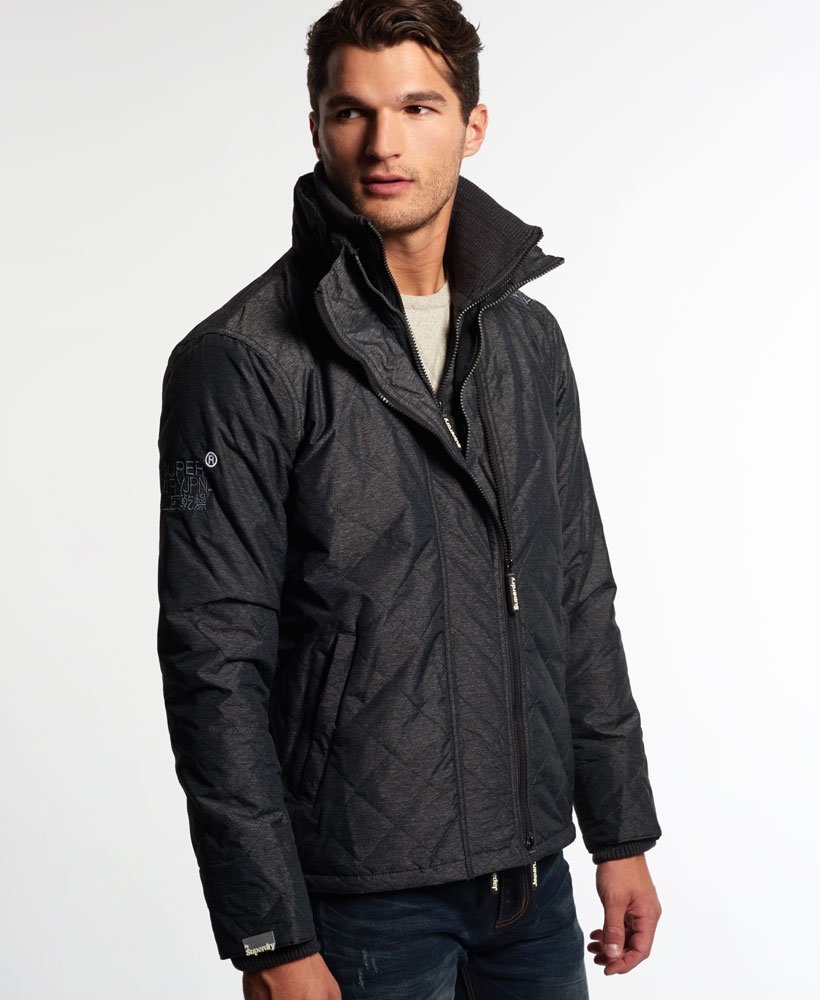 Mens - Quilted Arctic Windcheater Jacket in Black Marl | Superdry