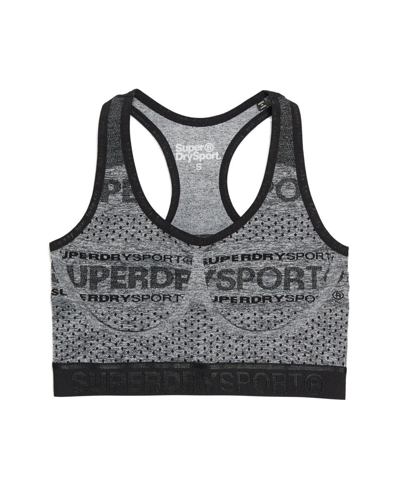 Womens - Gym Seamless Bra in Light Grey | Superdry