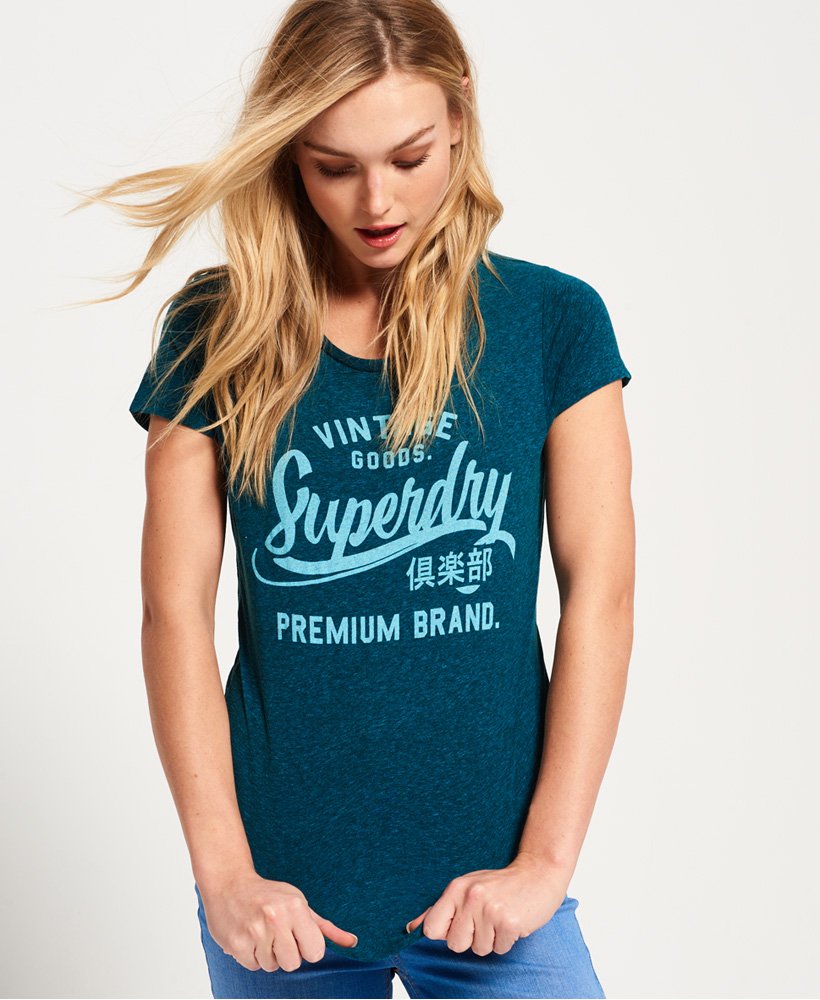 Women's Premium Brand T-Shirt in Turquoise | Superdry US