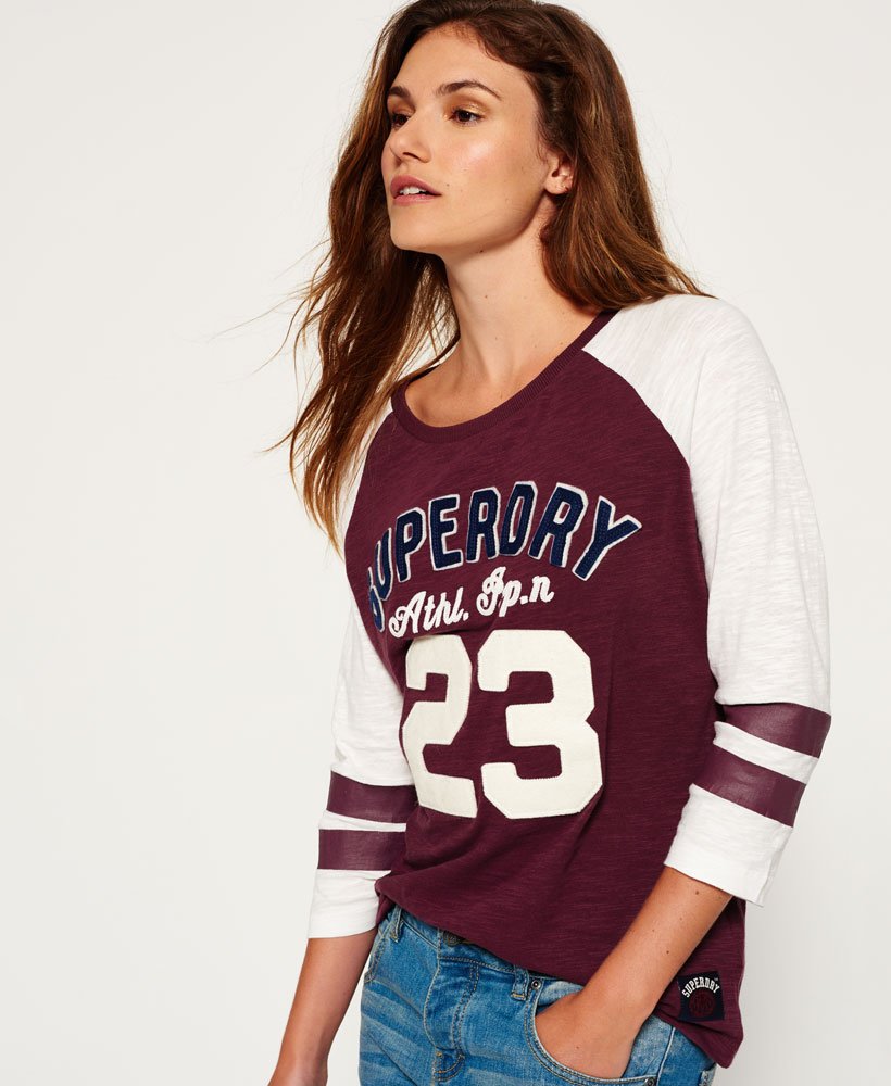 Womens - Varsity Applique Top in Red | Superdry