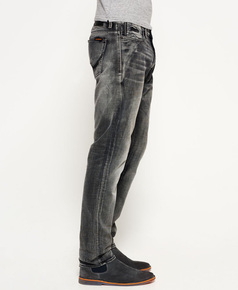 Mens Biker Jeans in Destroyed Grey Superdry