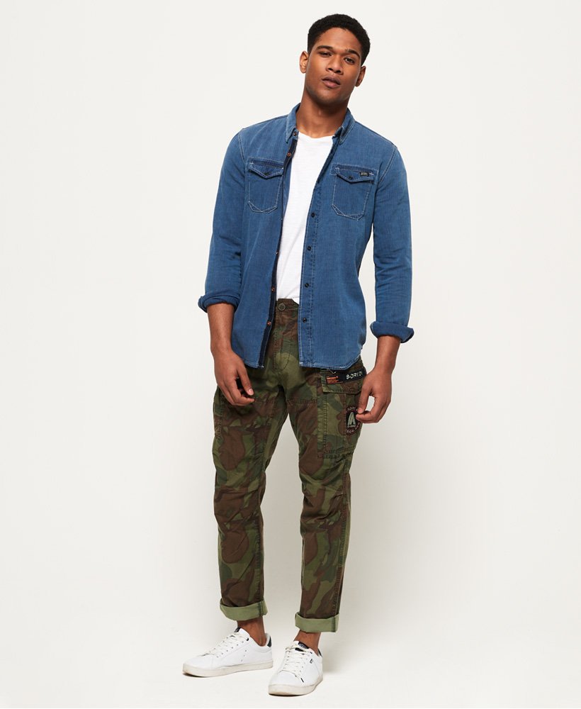 Mens - Ripstop Parachute Pants in Patched Forest Camo | Superdry UK