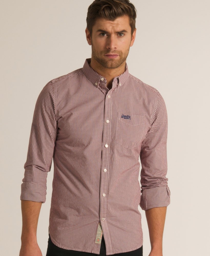 Mens London Button Down Shirt in Red Superdry
