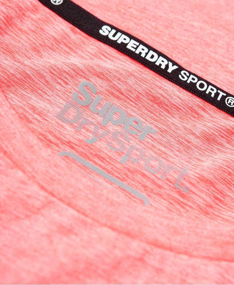 Womens - Sport Fitspo T-Shirt in Vivid Coral Marl | Superdry UK