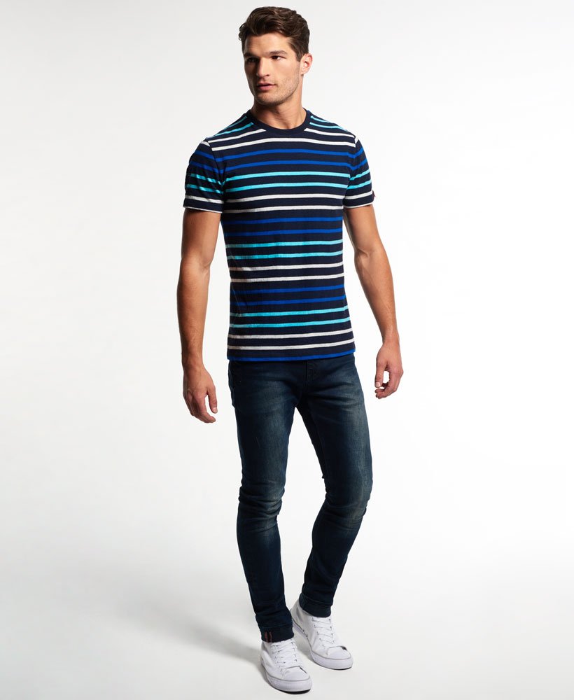 Mens - Orange Label Breton Stripe T-Shirt in Eclipse Navy | Superdry