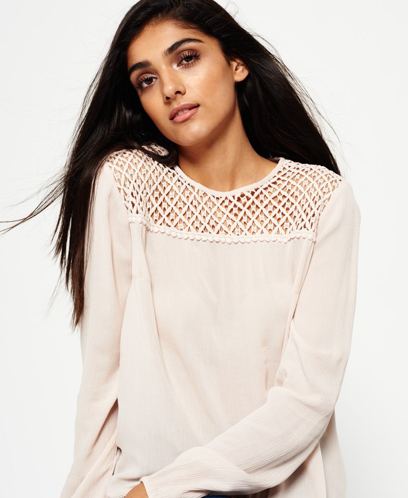 Womens - Mimi Blouse in Midwest Pink | Superdry UK