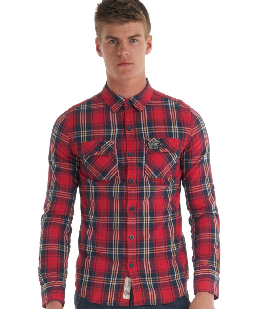 Men's - Lumberjack Twill Shirt in Red | Superdry UK