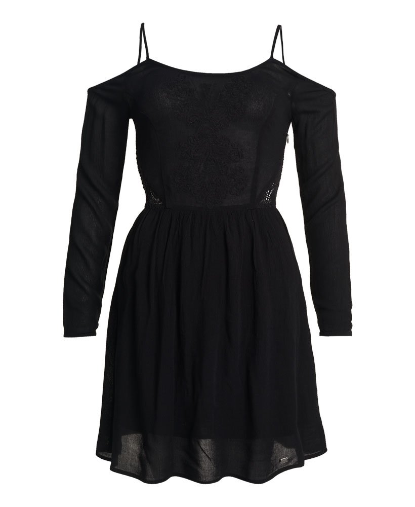 Womens - Sheer Lacy Peekaboo Dress in Black | Superdry