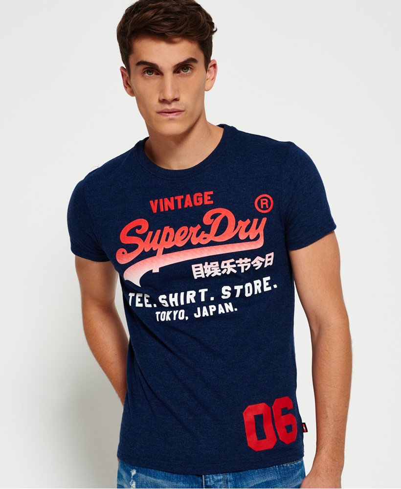 Mens - Shirt Shop Fade T-shirt in Navy | Superdry