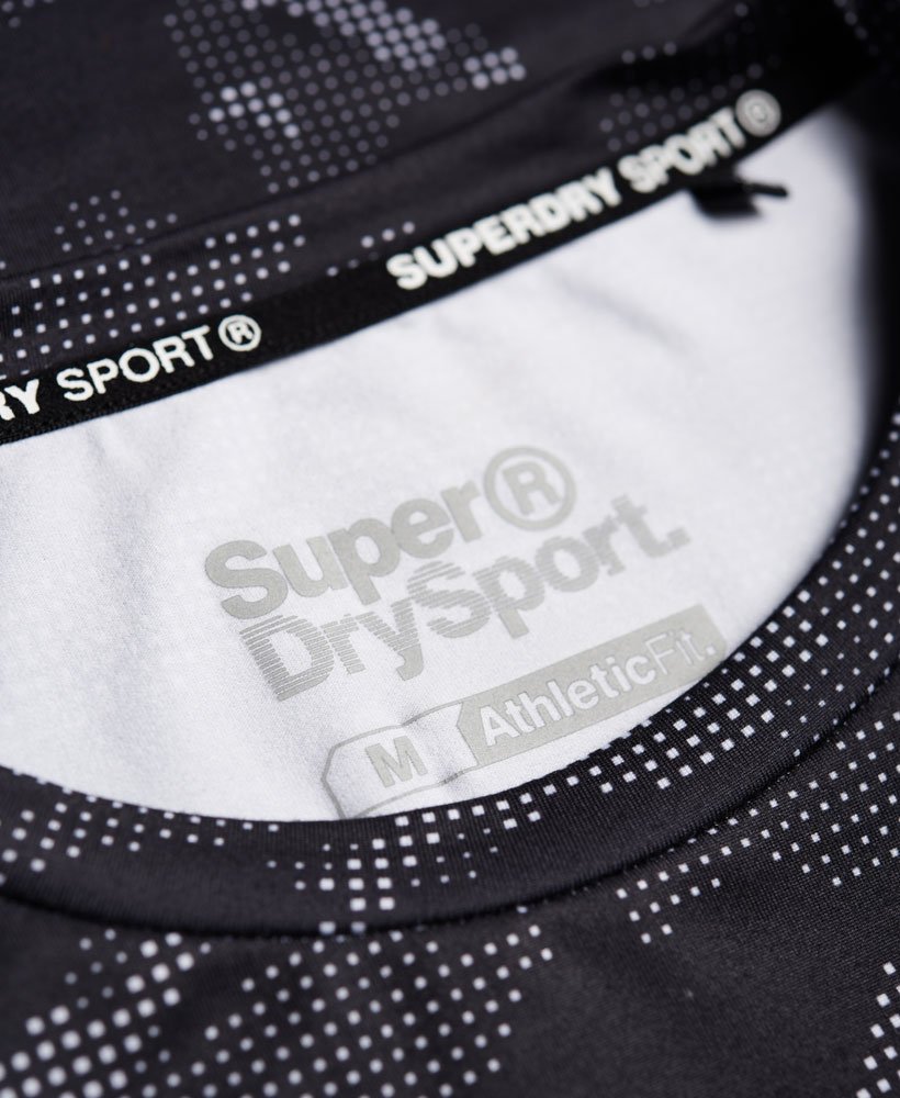 Men's Sports Athletic T-shirt in Black Dot Camo | Superdry US