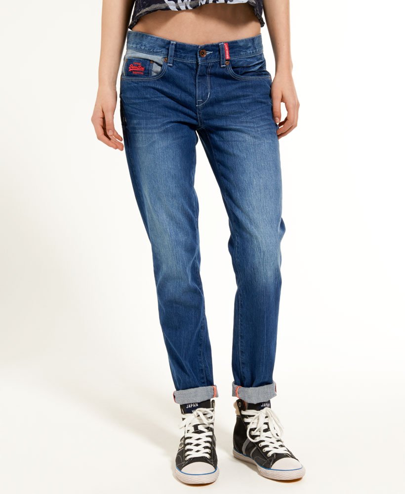 Womens - Blue Tomboy Jeans in Surf Wash | Superdry