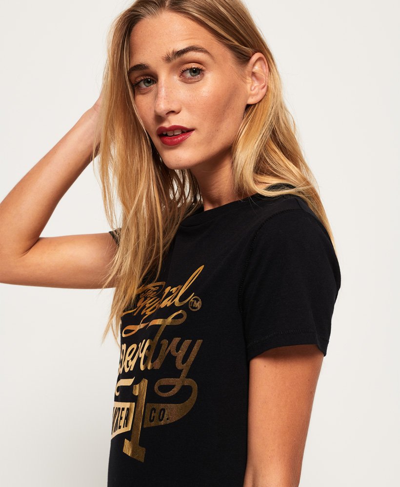 Womens - Slim Line T-Shirt Dress in Black | Superdry