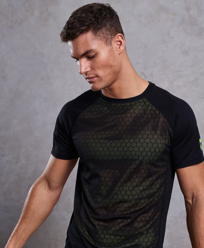 Mens - Training All Over Print T-Shirt in Black | Superdry UK