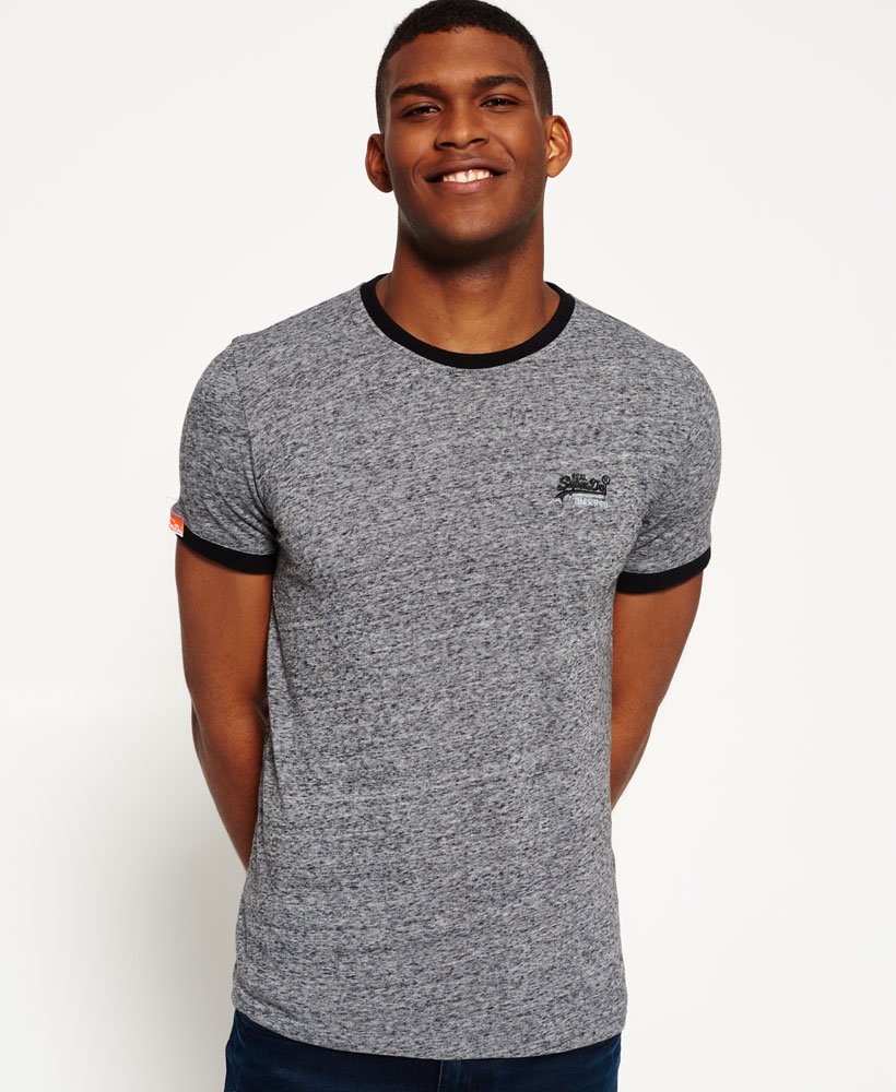 Mens - Cali Ringer T-shirt in Light Grey | Superdry UK