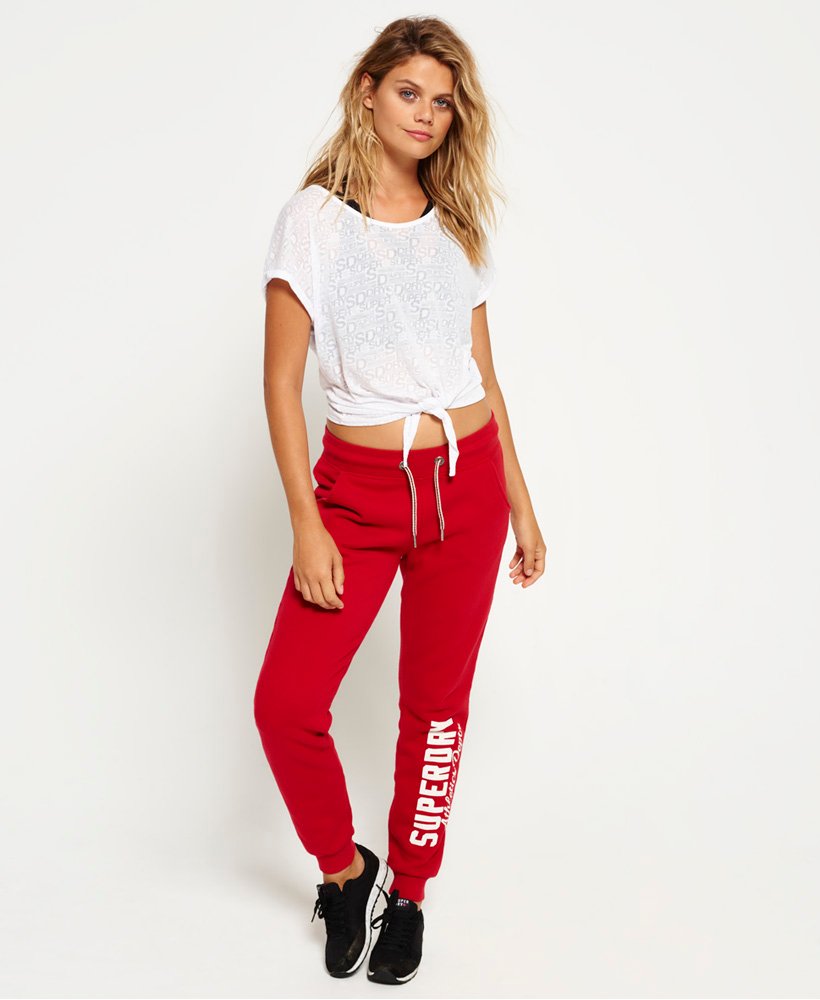 Womens - Jamie Relaxed Joggers in Red | Superdry