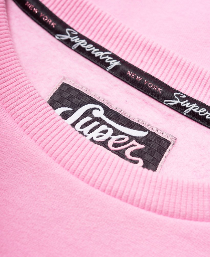Womens - Harriet Patch Crew Sweatshirt in Petal Pink | Superdry UK