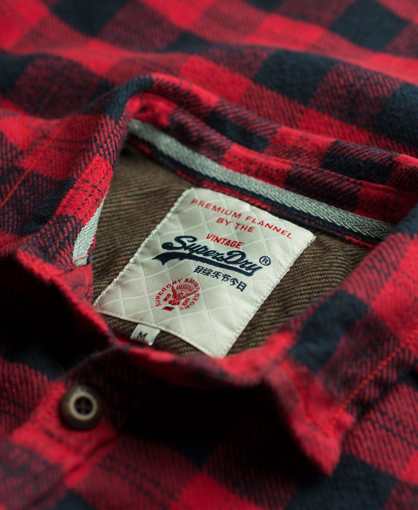 Men's - Quiltsman Overshirt in Red Buff Check | Superdry UK