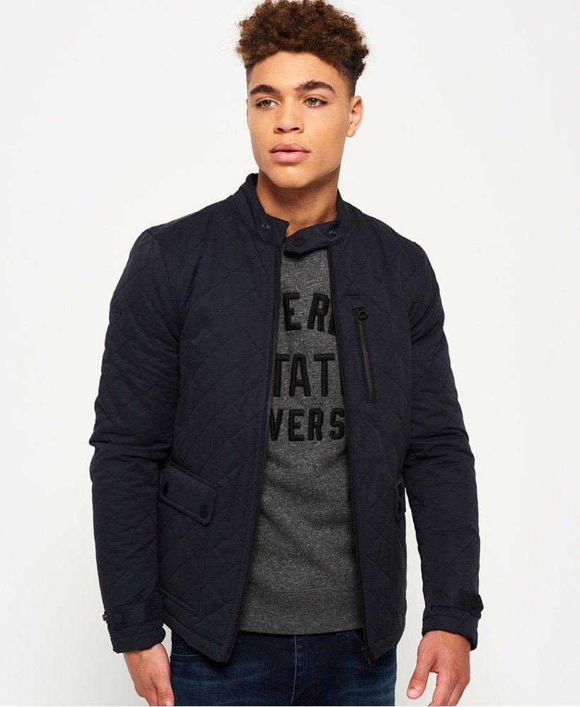 Men's - City Microfibre Quilted Jacket in Ink | Superdry UK