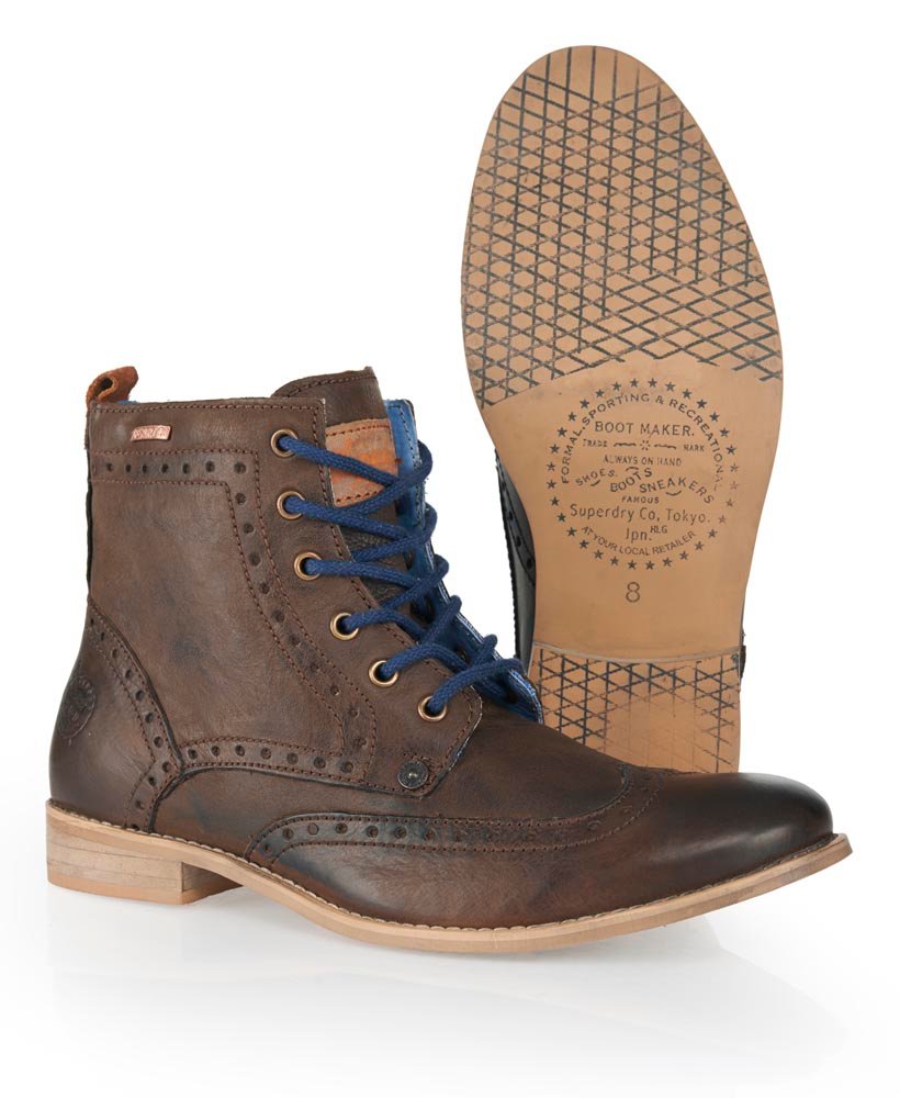 superdry brown leather boots