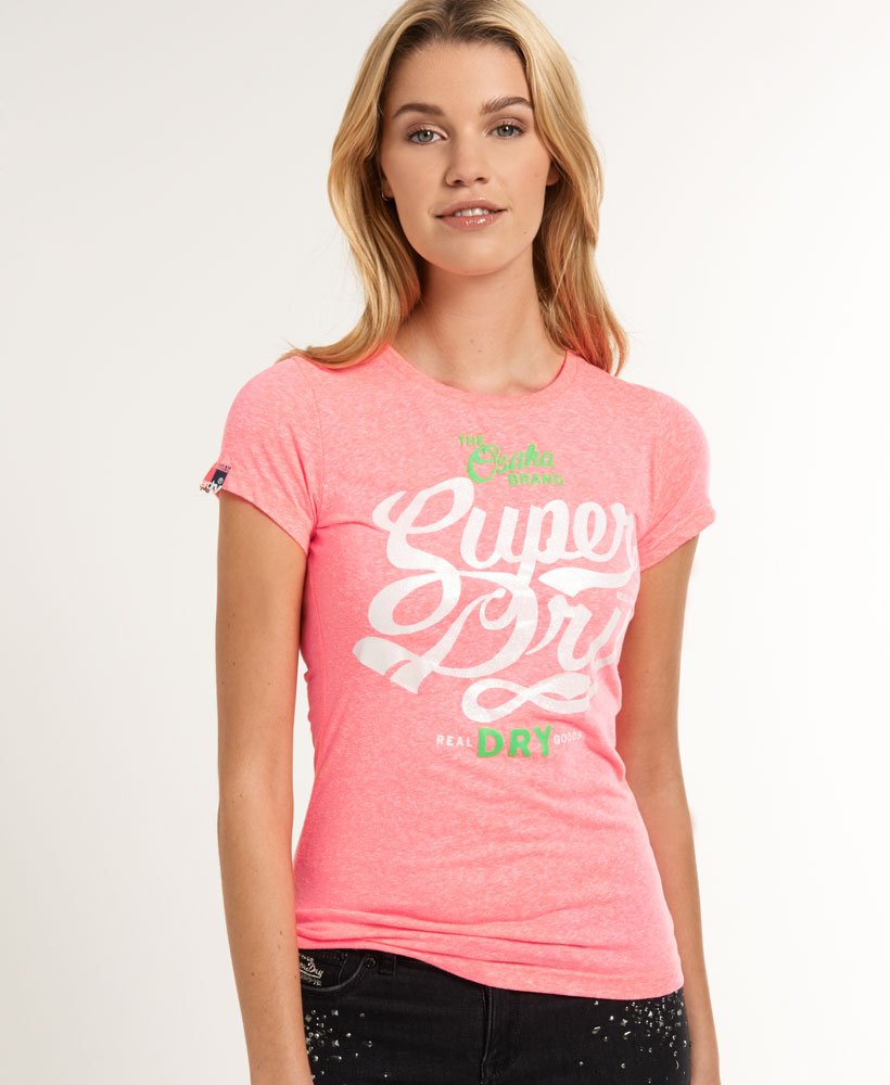 Women's Osaka Brand T-shirt in Pink Superdry US