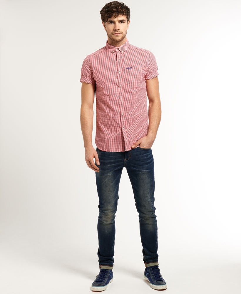 Mens London Button Down Shirt in Hartwell Red Gingham Superdry