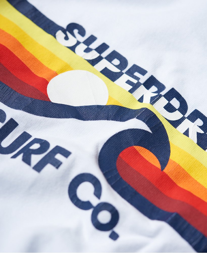 Mens - Surf Co Stripe Raglan T-Shirt in White | Superdry UK