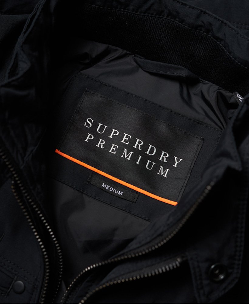 Men's - Premium Crest Racer Jacket in Black | Superdry UK