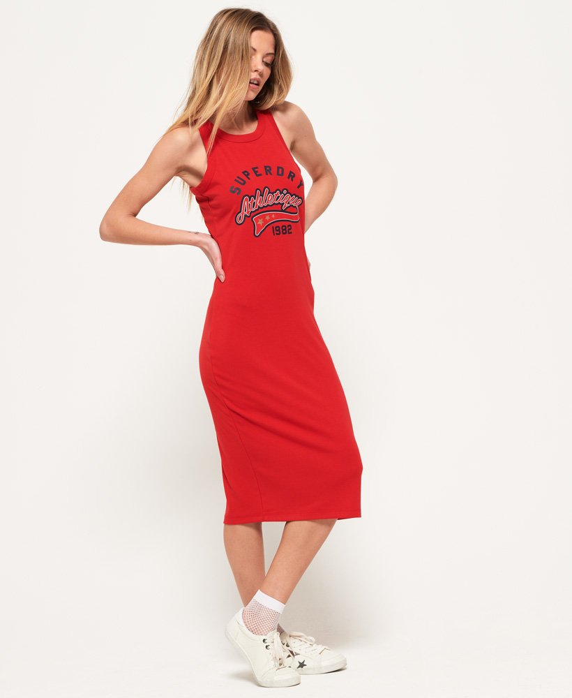 Womens Pacific Bodycon Dress In Flare Red Superdry