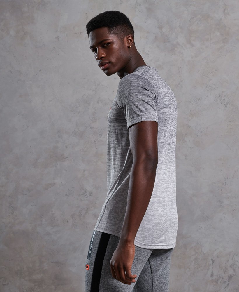 Mens - Active Ombre Grit T-Shirt in Light Grey | Superdry