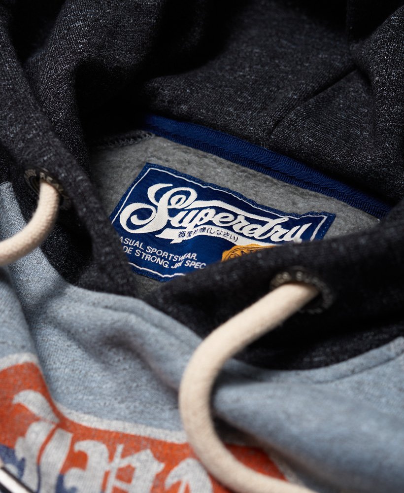 Mens - Athletic Dept Raglan Hoodie in Haze Blue Grindle/china Blue ...