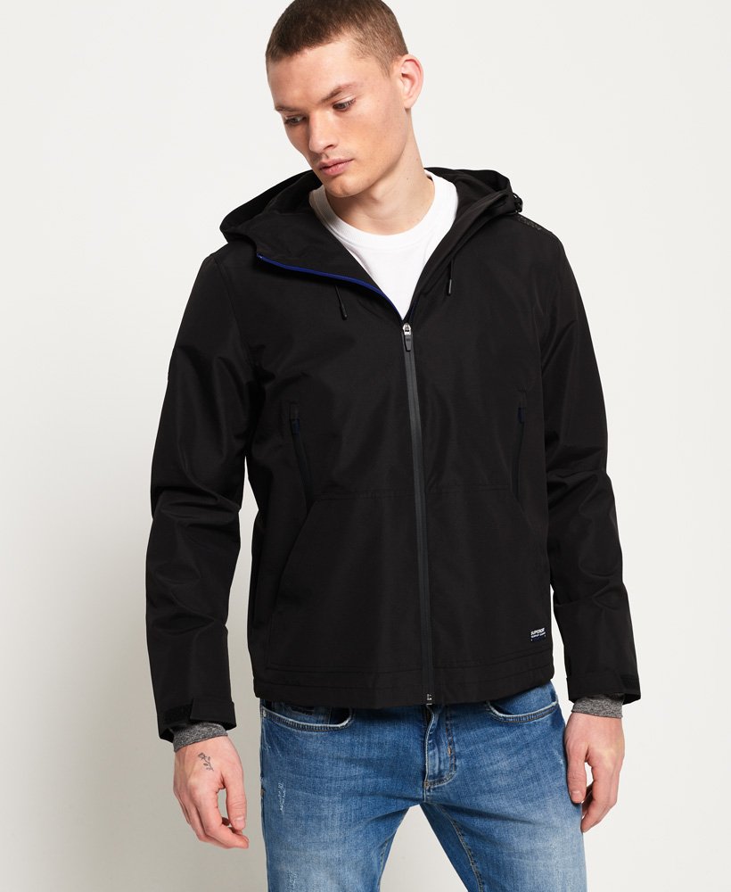 Men's - Hooded Elite SD-Windcheater Jacket in Black | Superdry UK