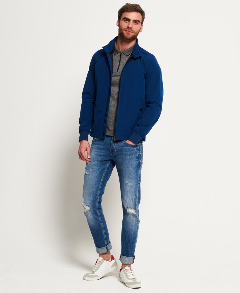Men's - Premium Iconic Harrington Jacket in Night Storm Blue | Superdry UK
