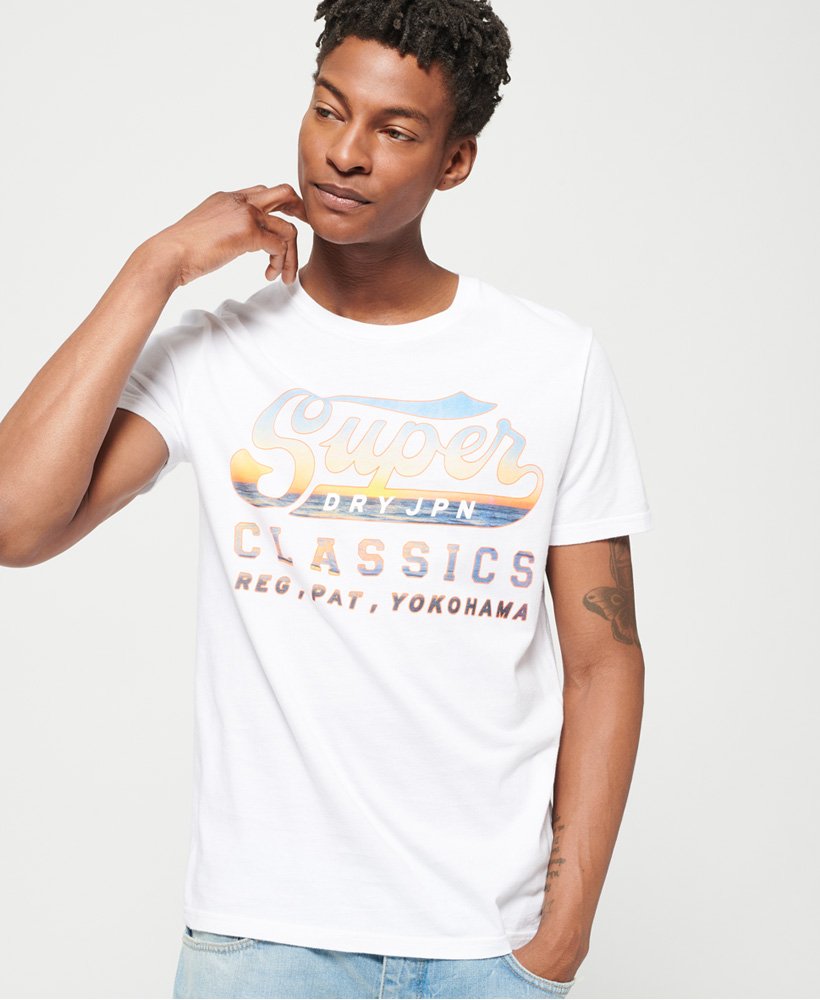Mens - Classics Lite T-Shirt in Swoosh White | Superdry UK