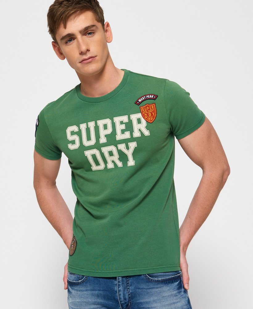 Mens - Upstate Wash T-Shirt in Outback Green | Superdry