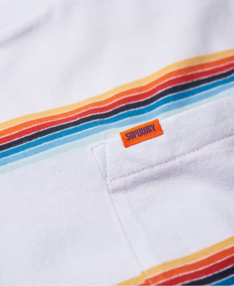 Mens - Orange Label Cali Surf Stripe T-Shirt in White | Superdry UK