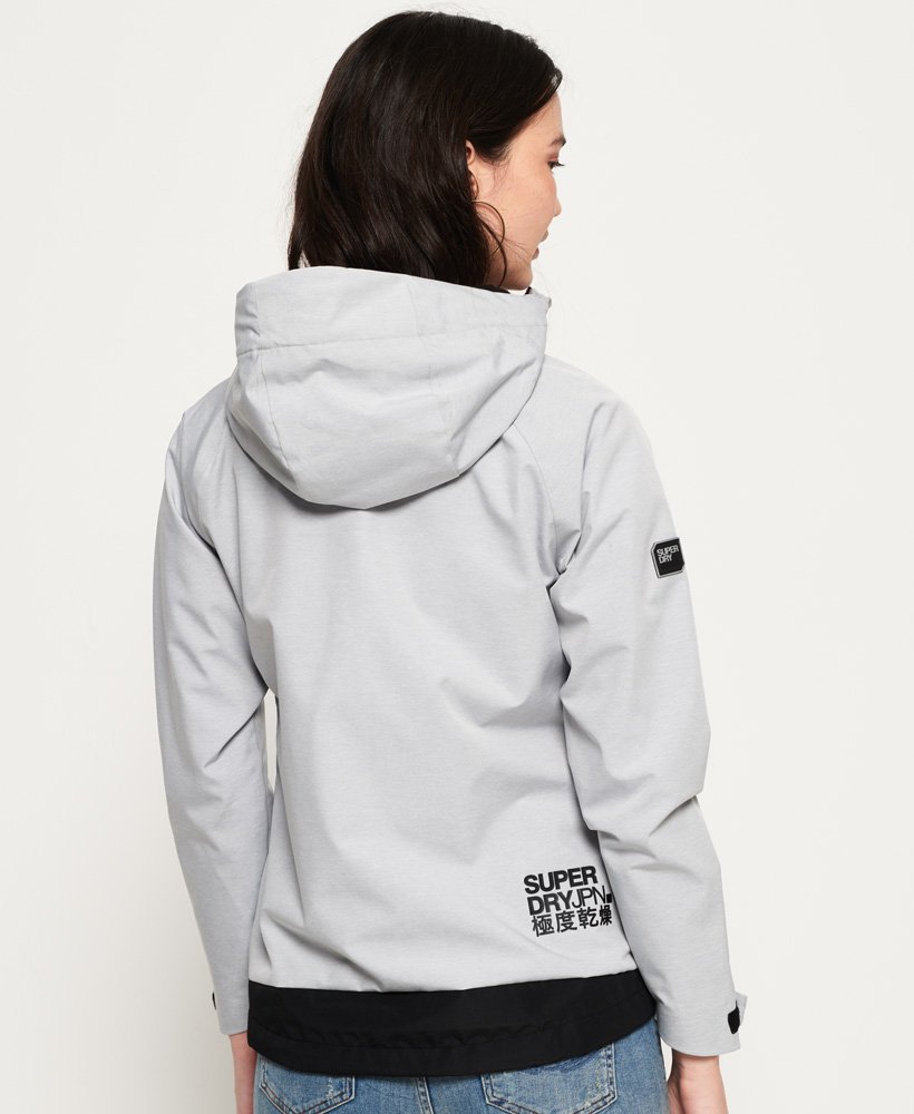 Superdry Jacket Ladies Elite Windcheater Light Grey Marl Black