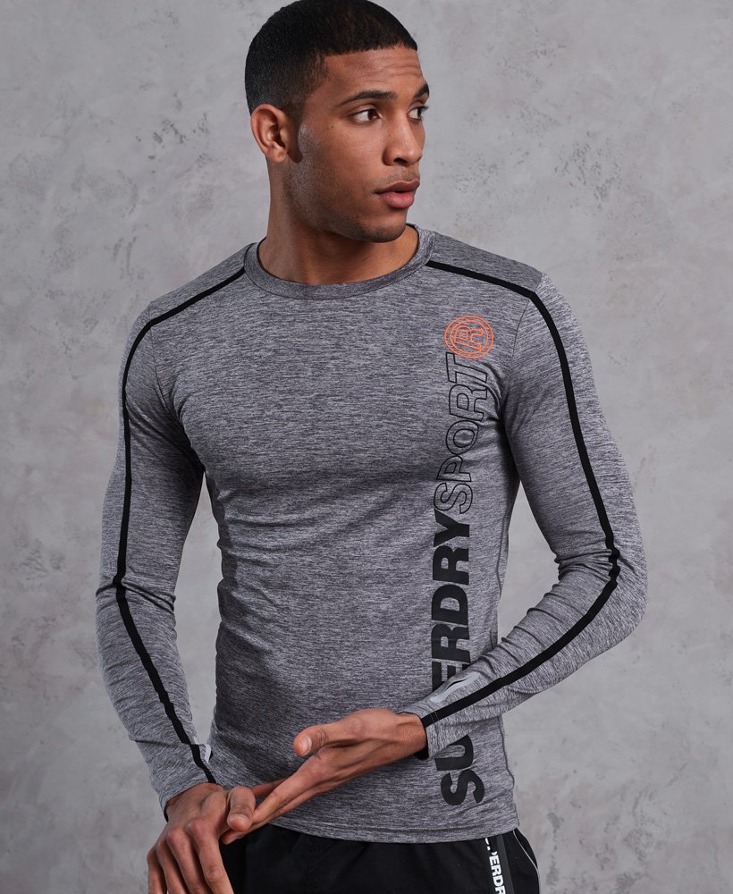 Men's Sport Long Sleeve Top in Grey | Superdry