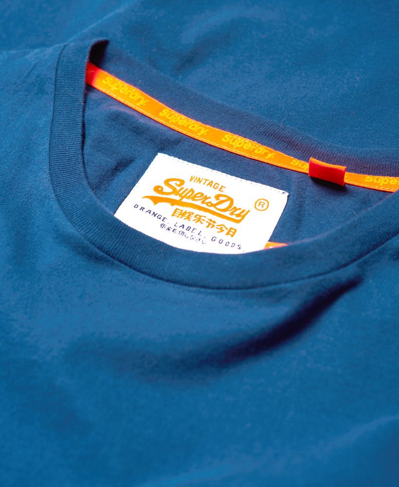 Mens - Orange Label Lite Longline T-Shirt in Carbon Blue | Superdry