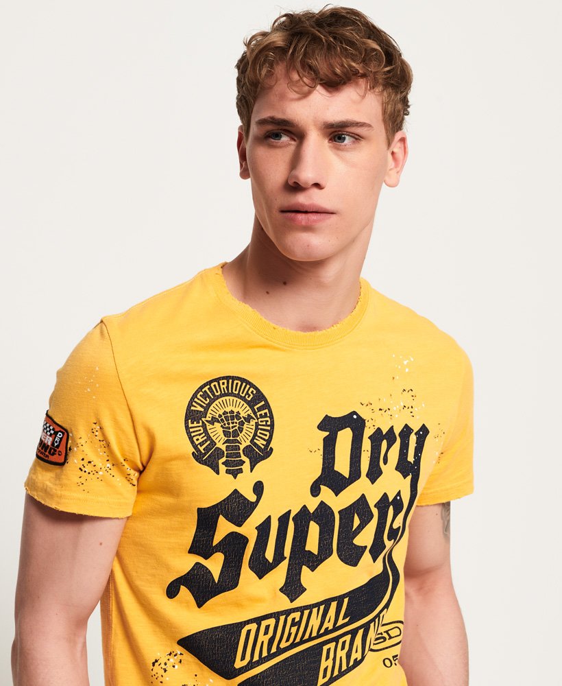 Mens - Legion T-shirt in Washed Gold | Superdry
