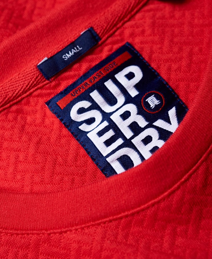 Womens - SD Dimensional Panelled Crew Sweatshirt in Red | Superdry