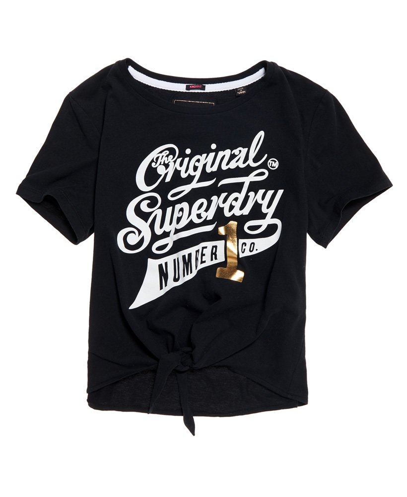 Womens - Skate Park Front Knot T-Shirt in Black | Superdry UK