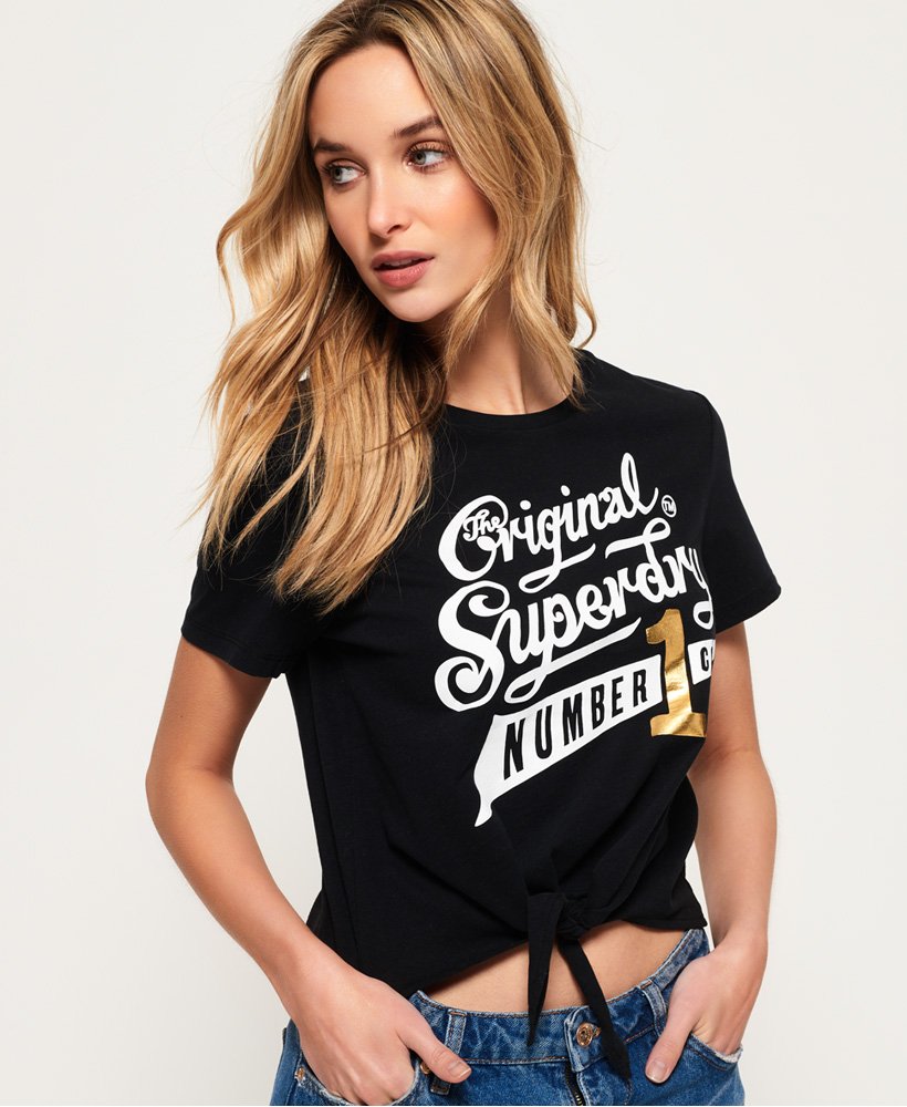 Womens - Skate Park Front Knot T-Shirt in Black | Superdry