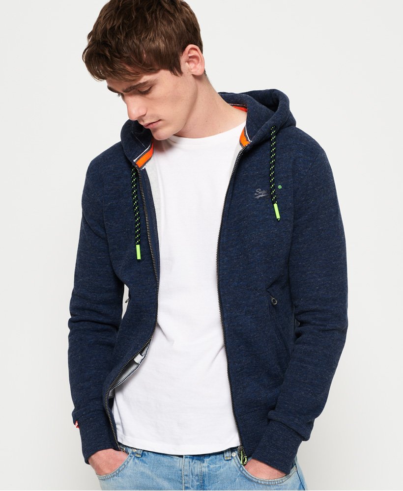 superdry orange label hyper pop zip hoodie