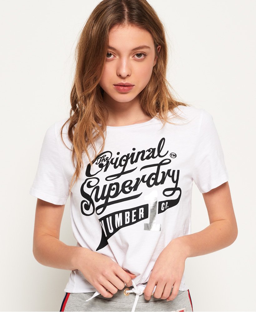 Womens - Skate Park Front Knot T-Shirt in White | Superdry UK